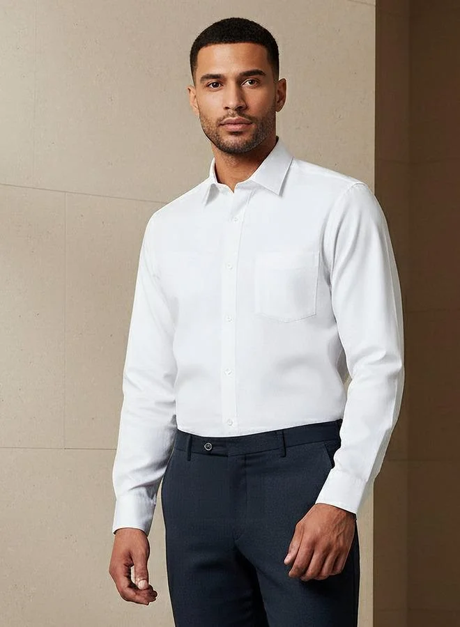 Splash FAV Men Regular Fit Self Texture Dobby Collar Shirt